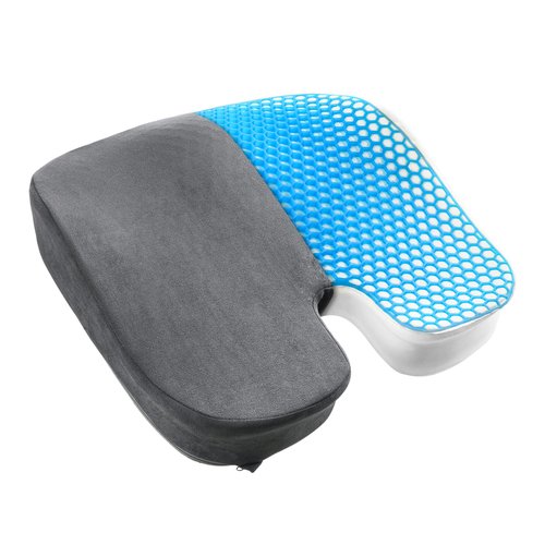 Zickskt Seat Cushion for Office Chair, Gel & Memory Foam Chair Cushion, Sciatica & Coccyx Pain Relief Cushion for Long Sitting Office Workers, Car Drivers