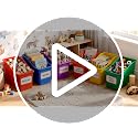 12-Pack Plastic Book Bins with Labels for Classroom & Office Storage