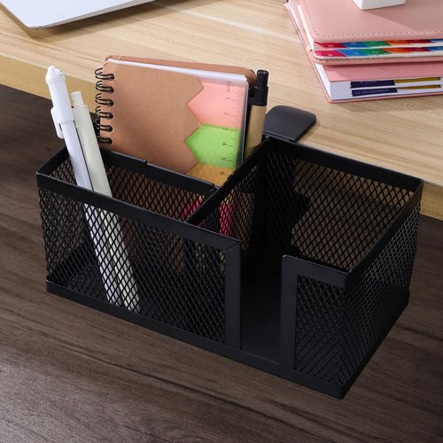 Operitacx Metal Clip On Cup Holder, 4in 1 Cup Holder Clamp for Gaming Desk or Table, Clamp on Under Desk Headphone Hanger for Salon Chair, Bedside, Water Bottles, Drinks, Headphones