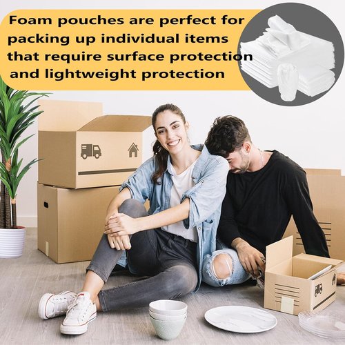 Foam Pouches by [Brand Name] - 50 Pack 16”x20” Cushion Bags for Safe Packing & Shipping Fragile Items