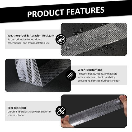 Reinforced Fiberglass Tape by [Brand Name] - 2 Inch x 30 Yards | Heavy-Duty 5.5 Mil Adhesive Strapping