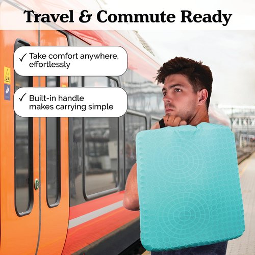 Zen Virtuoso Gel Seat Cushion for Tailbone Support and Relief from Butt and Back Pain and Pressure - Cushions are Large Thick and Comfortable - Ideal for Office Chairs Driving Travel and Long Sitting