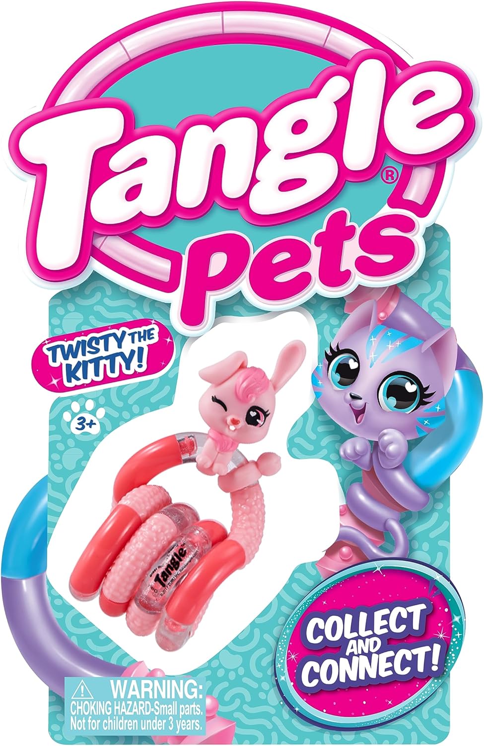 Tangle Jr. Pets 2-Pack Fidget Toys for Kids - Adorable Kitty & Bunny Characters | Perfect Gift for School