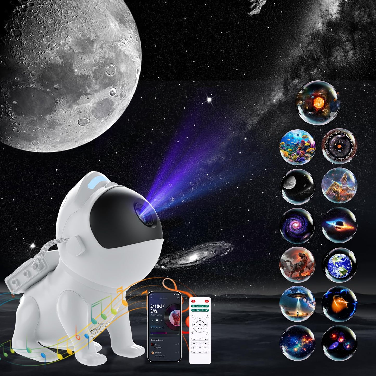 Galaxy Projector Pro for Bedroom,HD 13 in 1 Film Discs Planetarium Star Projector Galaxy Light with Timer,White Noise,Bluetooth,Remote Control,LED Space Galaxy Lamp Room Decor for Bedroom Adults Kids