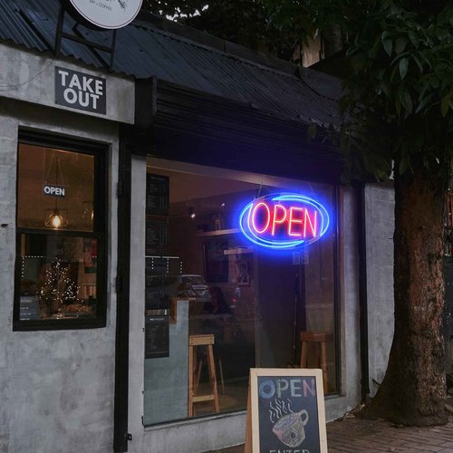 Open Signs for Business,Neon Open Sign Led,32"x 16",Remote Control Open/Closed Bussiness Hour Sign Set,Light for Bar Coffee Salon Store Window,12V/3A Adapter with ON/OFF Switch (Blue/Red Oval)