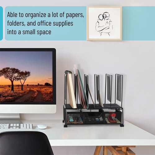 Mr. Pen- Mesh Desk Organizer with Drawer, Office Desk Organizers and Accessories, Desktop & Desk File Organizer