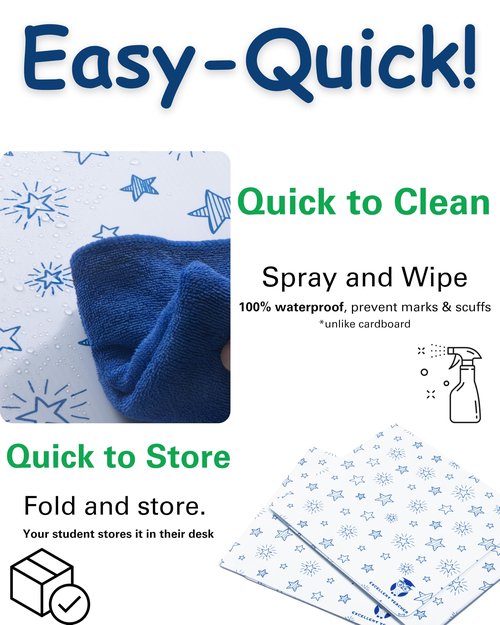 25 Plastic Privacy Folders for Students — Durable + Erasable — Desk Dividers for Students, Privacy Shields for Student Desks, Testing Dividers for Classroom, Test Dividers for Student Desks