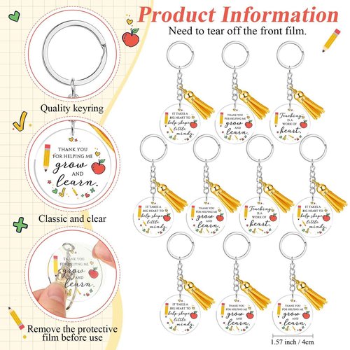 Daifunli 30 Pack Teacher Christmas Appreciation Gifts Bulk, Holiday Thank You Pens with Keychains Cards, Christmas Party Favors for School, Team, Coworkers, Employees