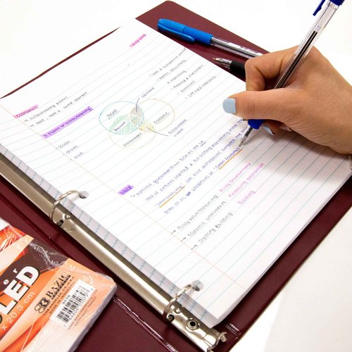 BAZIC Products Filler Paper Loose Leaf Papers 100 ?Sheet, Wide Ruled 3 Hole Punched for Ring Binders, for Office School Student Writing, 36-Pack