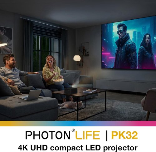 Optoma Photon Life PK32 4K LED Projector - Portable Home Entertainment & Gaming Solution
