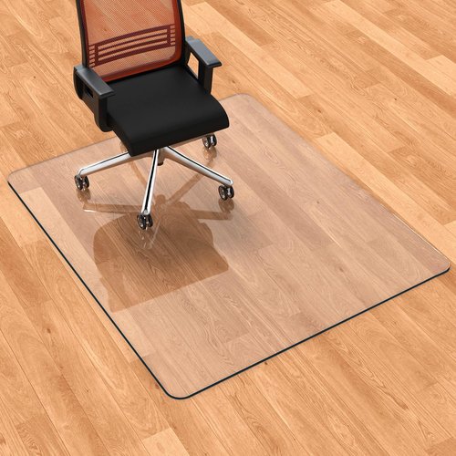 Naturei Office Chair Mat for Hardwood Floor, 45" x 53" Clear Chair Mats, 1/5" Thick Plastic Mat for Under Office Chair, Desk Floor Protector for Rolling Chairs, for Hardwood or Low Pile Carpet