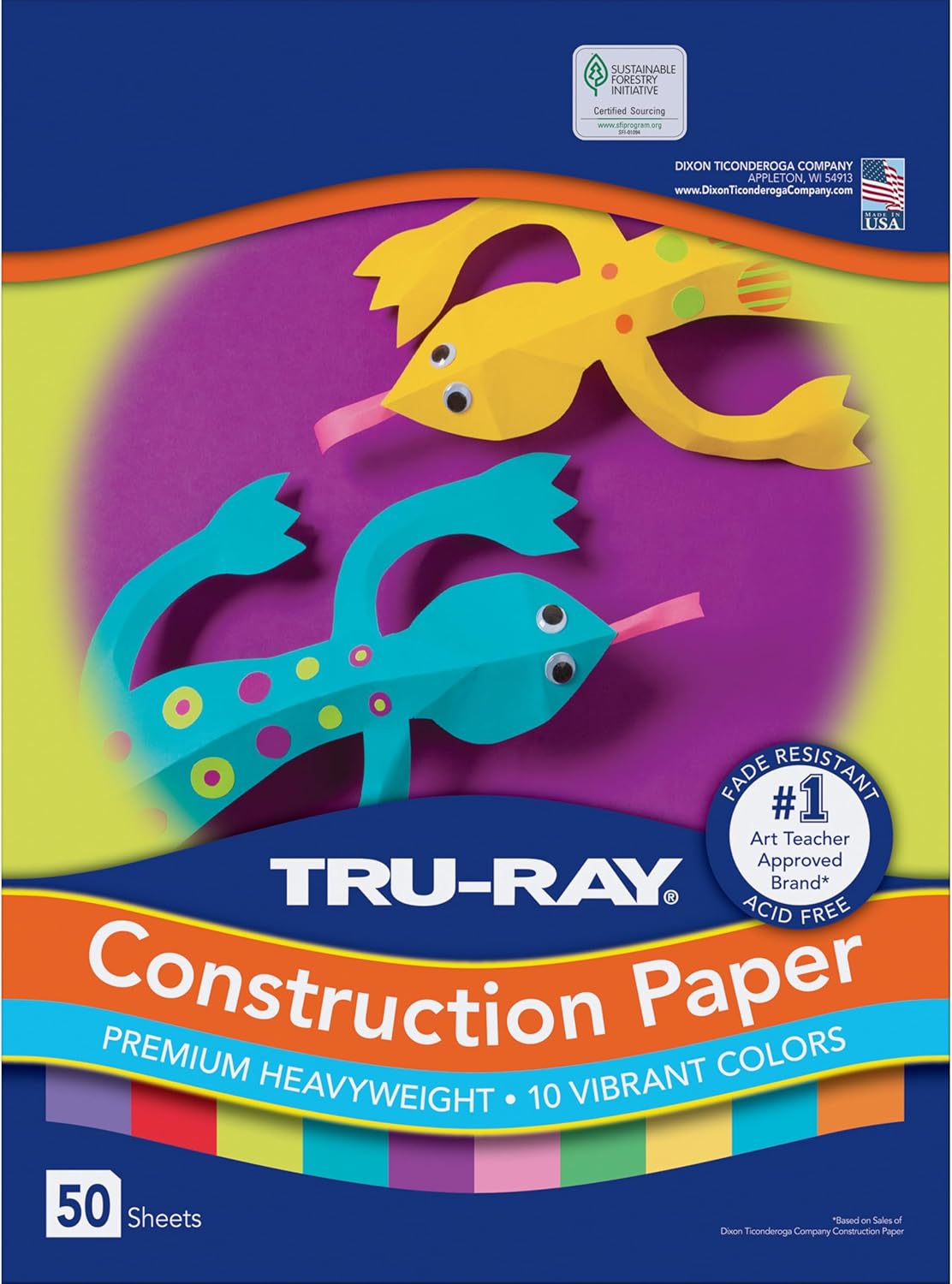 Tru-Ray Construction Paper - 10 Vibrant Colors | 9" x 12" | 50 Sheets for Creative Projects