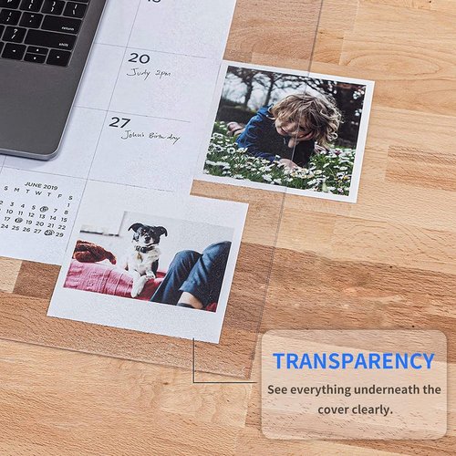 MM MELISEN Clear Office Chair Mats, 0.06" Thick Transparent Heavy Duty Hard Chair Mat for Wood Floors, Rectangular Home Carpet Protector, Can Be Cut (55.1x 98.4in/140 x 250)