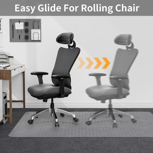 Cybstrax Heavy Duty Office Chair Mat for Carpets, 59" x 32" Computer Desk Chair Mat for Carpeted Floors, Hard Material Carpeted Floor Mats Protector for Home Office
