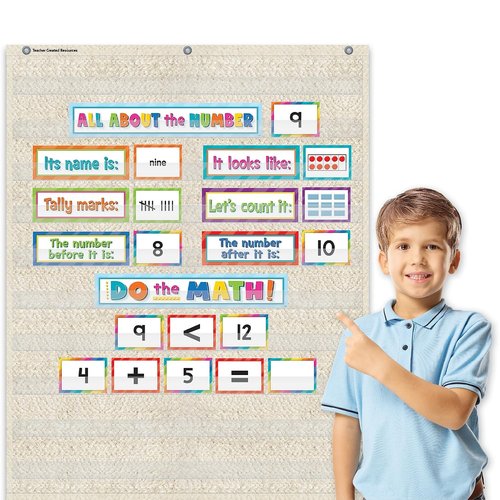 Teacher Created Resources Woven 10-Pocket Chart, 34-inch x 44-inch (TCR20105)
