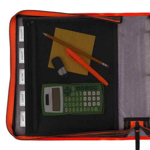 Five Star Zipper Binder, 2 Inch 3-Ring Binder with Round Rings, Expansion Panel and 5-Tab Expanding File, 580 Sheet Capacity, Red/Black (29052CE8)