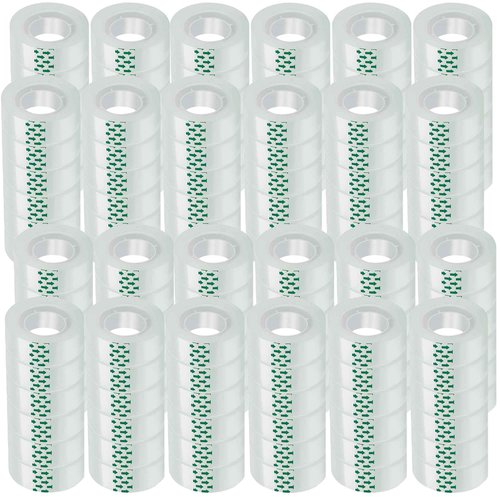 WUKAKA 144 Rolls Transparent Tape Refills Rolls Each Rol 1 inch Corel 3/4 x 900 Inches,for School,Office, Home.