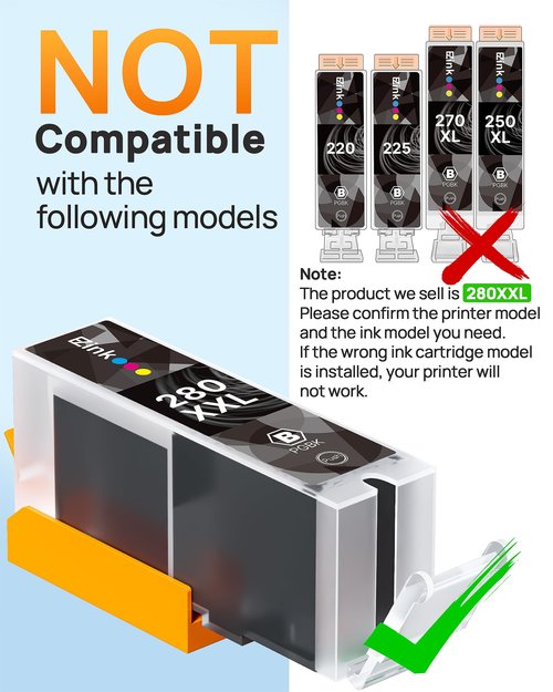 E-Z Ink Compatible Ink Cartridge Replacement for Canon PGI-280XXL CLI-281XXL 280 XXL 281 XXL Compatible with TR8620a TR8620 TS702a TS9520 TS9521C TR8520 TS6220 TS6320 TS8220 (5 Pack)