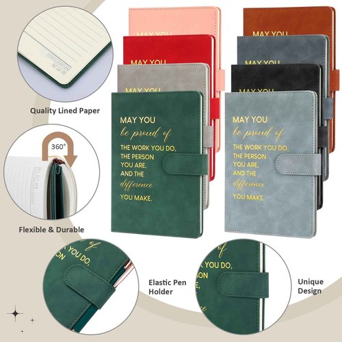 Paterr Employee Team Appreciation Gifts Bulk Thank You Gifts Leather Notebooks Canvas Tote Bags Ballpoint Pens for Employee(Rich Colors, 8 Sets)