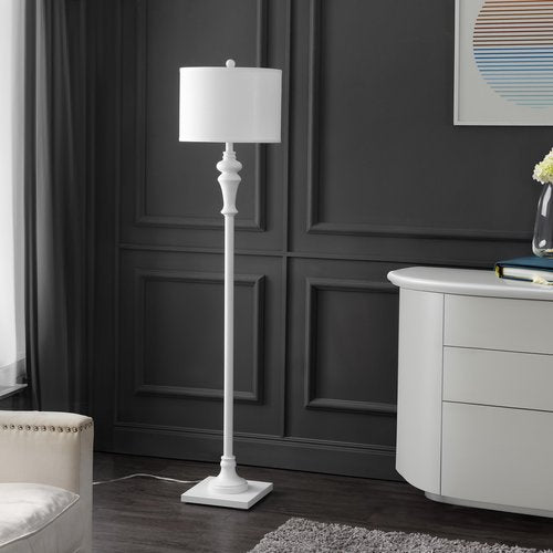 SAFAVIEH Lighting Collection Norla White Farmhouse 61-inch Standing Floor Lamp (LED Bulb Included)