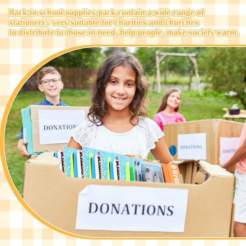 AmazingSpark 188 Pcs Operation Christmas Bulk Items School Supply Kit 4 Sets Back to School Supply Boxes for Students Gifts Donation Gifts Includes Calculator Folder Notebooks Scissors and More