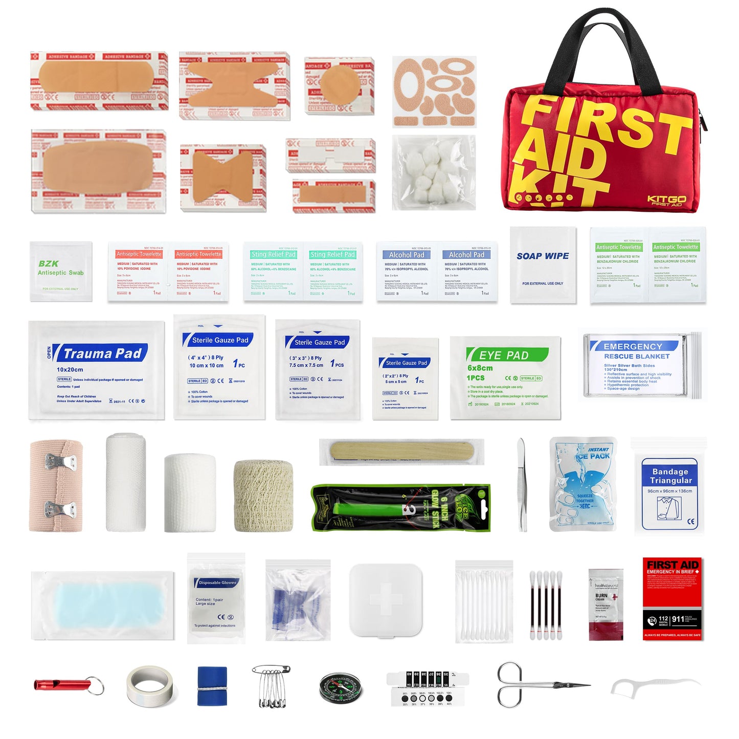 First Aid Kit-450 Piece Medical Kit with Essential Emergency Medical Supplies, Emergency First Aid Kit for Home, Car, Camping, Travel, Hiking, Truck, Sports & Outdoor