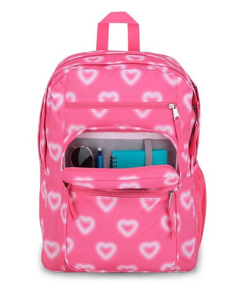 JanSport Laptop Backpack - Computer Bag with 2 Compartments, Ergonomic Shoulder Straps, 15” Laptop Sleeve, Haul Handle - Book Rucksack - Happy Hearts Pink