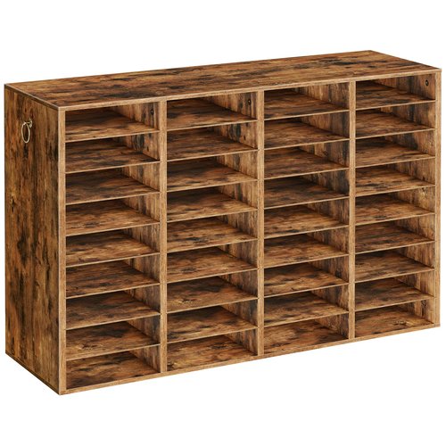 HOOBRO Wooden Literature Organizer, 36-Slot Mail Sorters, Removable Classroom Mailbox, Student Mailboxes for Classroom, Paper Storage Organizer, for Home, Office, Classroom, Rustic Brown FG36WF01
