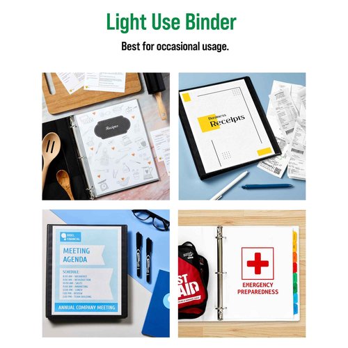 Office Essentials Economy View 3 Ring Binders, 1.5" Round Rings, 2.1" Spine, 275-Sheet Capacity, White Binders (12-Pack of 03426)