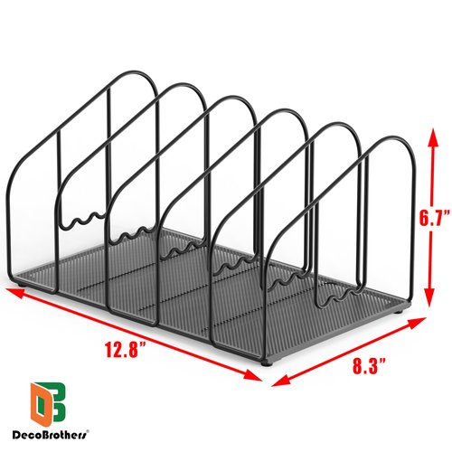 Deco Brothers File Sorter Organizer for Desk, 5 Sections, Black