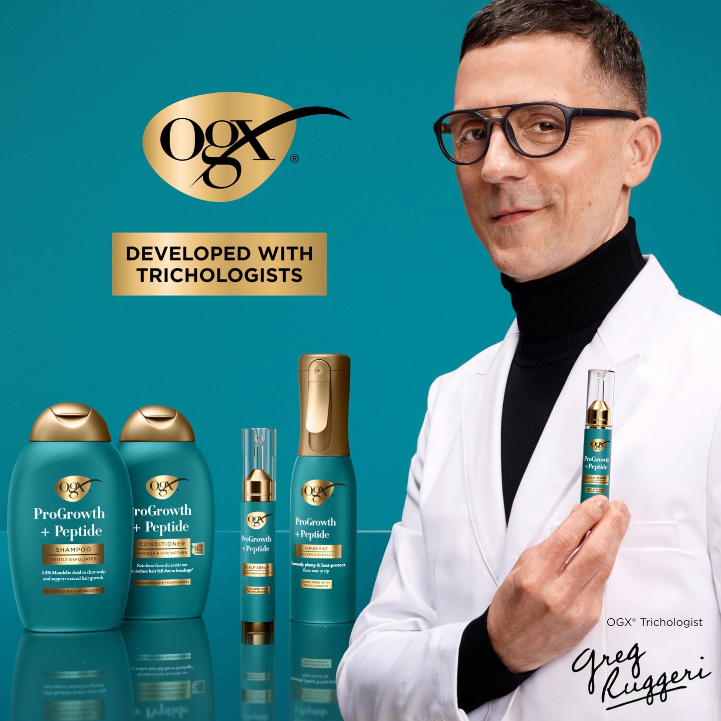 OGX ProGrowth + Peptide Scalp Serum, Hair Serum, 0.33 Fl Oz