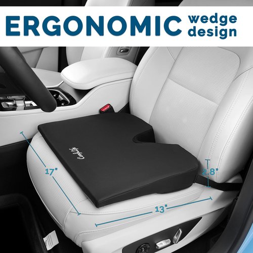 ComfiLife Office Chair Cushion & Car Seat Cushion Bundle – Seat Cushion for Office Chair – Seat Cushion for Car – Sciatica & Back Pain Relief (Black)