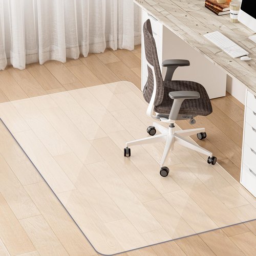 Cybstrax Office Chair Mat for Hardwood Floor, 72" x 46" Clear Floor Mat, 0.08" Thick Slip Resistant Heavy Duty Floor Protector Chair Mats for Rolling Chairs, Computer & Desk Chair Mat-Easy to Clean