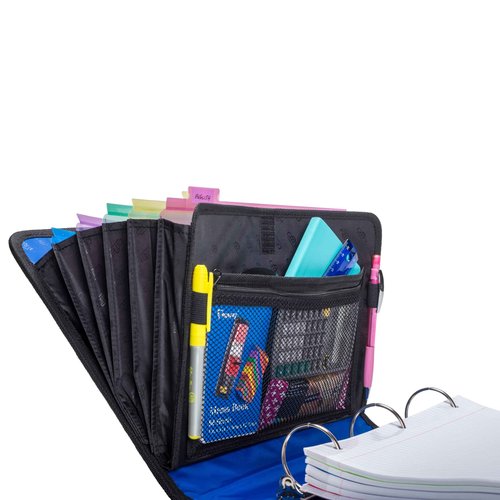 Case-It Open Tab Velcro Closure 2-Inch Binder, 5-Color Tabbed Expanding File, S-826-A Midnight Blue, 4 Pack