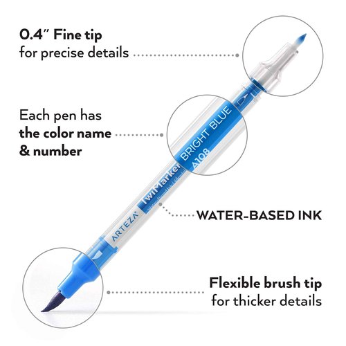 ARTEZA Fineliners and Markers Bundle for Coloring, Calligraphy, Sketching, Doodling, Drawing, Journaling, Hand Lettering & Painting