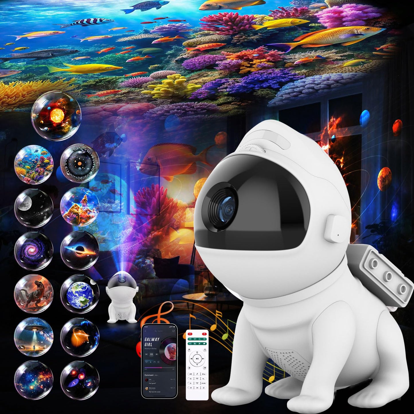 Galaxy Projector Pro for Bedroom,HD 13 in 1 Film Discs Planetarium Star Projector Galaxy Light with Timer,White Noise,Bluetooth,Remote Control,LED Space Galaxy Lamp Room Decor for Bedroom Adults Kids