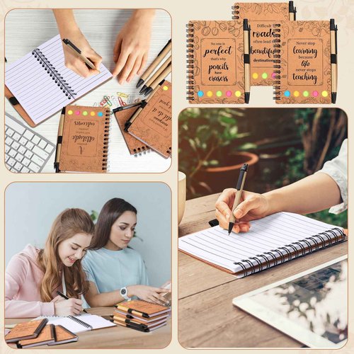 Kolldenn 30 Set Inspirational Notebook Mini Motivational Notepad Journal with Sticky Note Ballpoint Pen Back to School Gifts for Students Thank You Employee Appreciation Gifts Bulk for Nurse Teacher