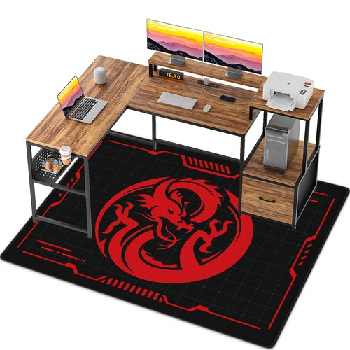 MSKGTML Chair Mat for Hardwood Floors: 63'' x 51'' Large-Sized Computer Floor Mat,Noise-Reducing Gaming Chair Floor Mat,Suitable for Home Offices,Dormitories and Game Rooms