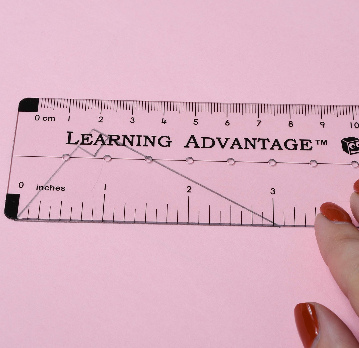 LEARNING ADVANTAGE-7752 Angle Measurement Ruler - Clear, Flexible and Adjustable Geometry Measuring Tool - Measure Angles to 360 Degrees and Lines to 12"