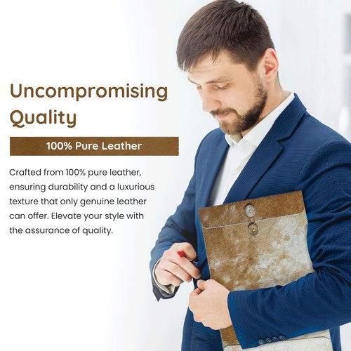 TUZECH Handmade Leather Document Holder Mailing Envelope, Office & Work Resume Sales Portfolio Binder Folder-Interview/Legal Document Organizer (Mix Dark Shades)