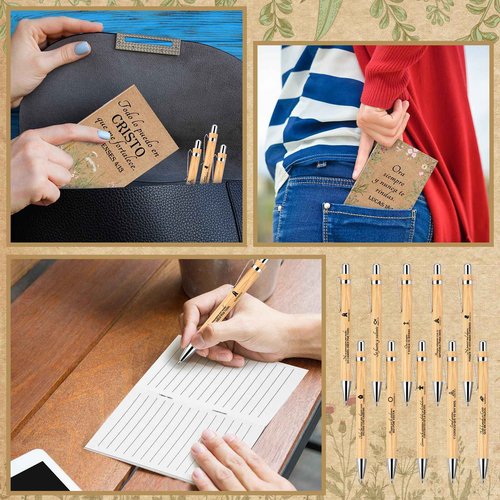 Ctosree 120 Pcs Spanish Christian Notebooks in Bulk with Bible Verse Pen Prayer Scripture Notepad Regalos Cristianos En Español Bible Supplies for Women Sunday School Teacher Pastor's Wife (Dark)