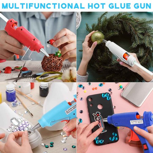 Zhengmy 24 Pieces Mini Hot Glue Gun Crafts Hot Melt Guns Fast Preheating and Easy Squeeze Trigger for School DIY Arts Class Projects Office Home Quick Repairs (Multicolored)