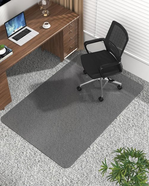 sungwoo Office Chair Mat for Carpet, 45"*53" Frosted Top Flat Desk Chair Mat for High Pile Carpet and Hardwood Floor, Hard Material Heavy Duty Rolling Chair Floor Mats for Home and Office Grey