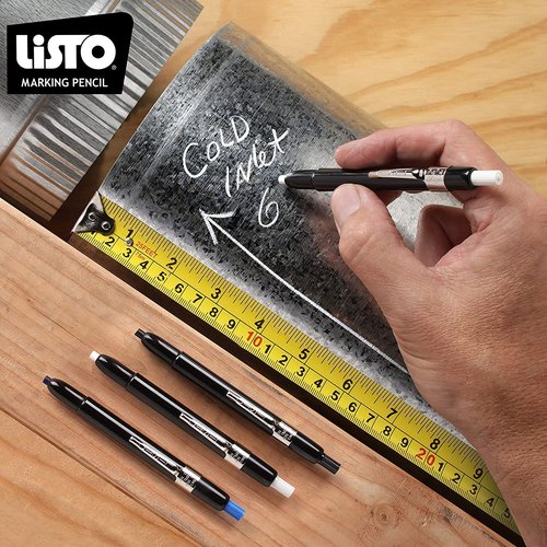 Listo 1620/162 Marking Pencils Kit - 12 Black Pencils, 72 Refill Leads - Includes Grease/China/Wax Pencils & Orange Pencil