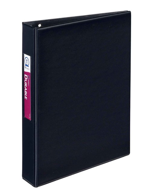 Avery Mini Binders, 5.5" x 8.5", 1 Inch Round Rings, Black, Durable Ring Binder, Label Holder, 6 Pack (27257)