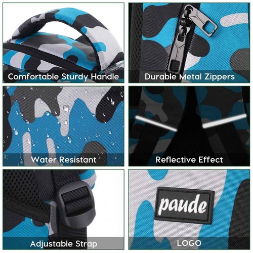 17 inch Backpack for Men,College Backpack School Bookbag for Teens,Travel Laptop Bookbag with USB Port and Headphone Hole,Camouflage Blue