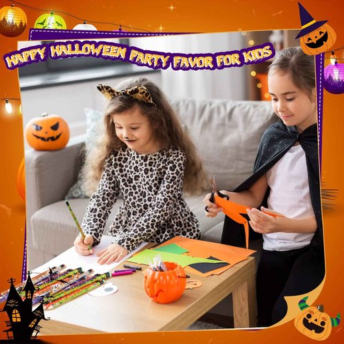 Pajean 540 Pcs Halloween Pencils Bulk Pumpkin Ghost Wooden Pencils with Eraser Trick or Treat Pen Class Reward Gift for Halloween Supplies Favors