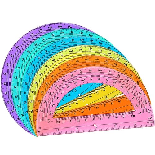 Zonon 200 Pieces Protractors Bulk Plastic 180 Degrees 6 Inch Translucent Protractors for Geometry, Angle Measurement, Students School Supplies