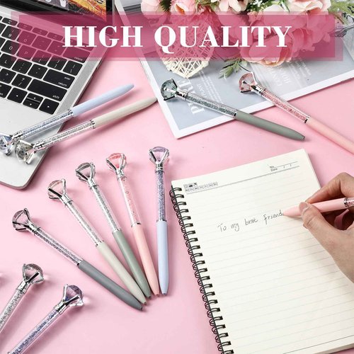 Sayglossy 160 Pcs Diamond Ballpoint Pens Big Crystal Colorful Retractable Gem Rhinestones Bling Jewel Pens for Women Wedding Bridal Shower Office Gifts (Morandi Color)