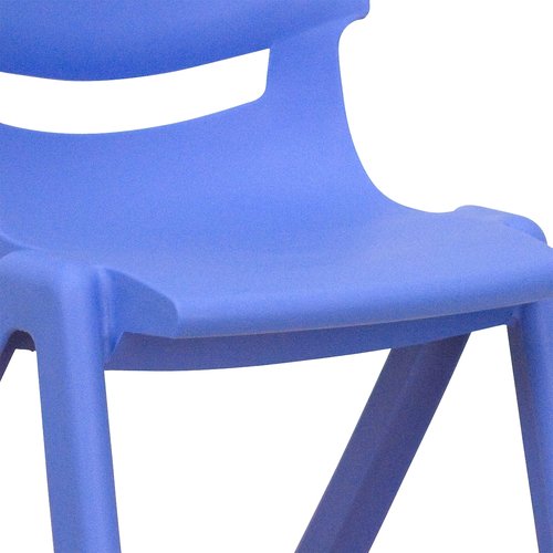 Flash Furniture Whitney Blue Plastic Stackable School Chair with 12'' Seat Height (Pack of 4)